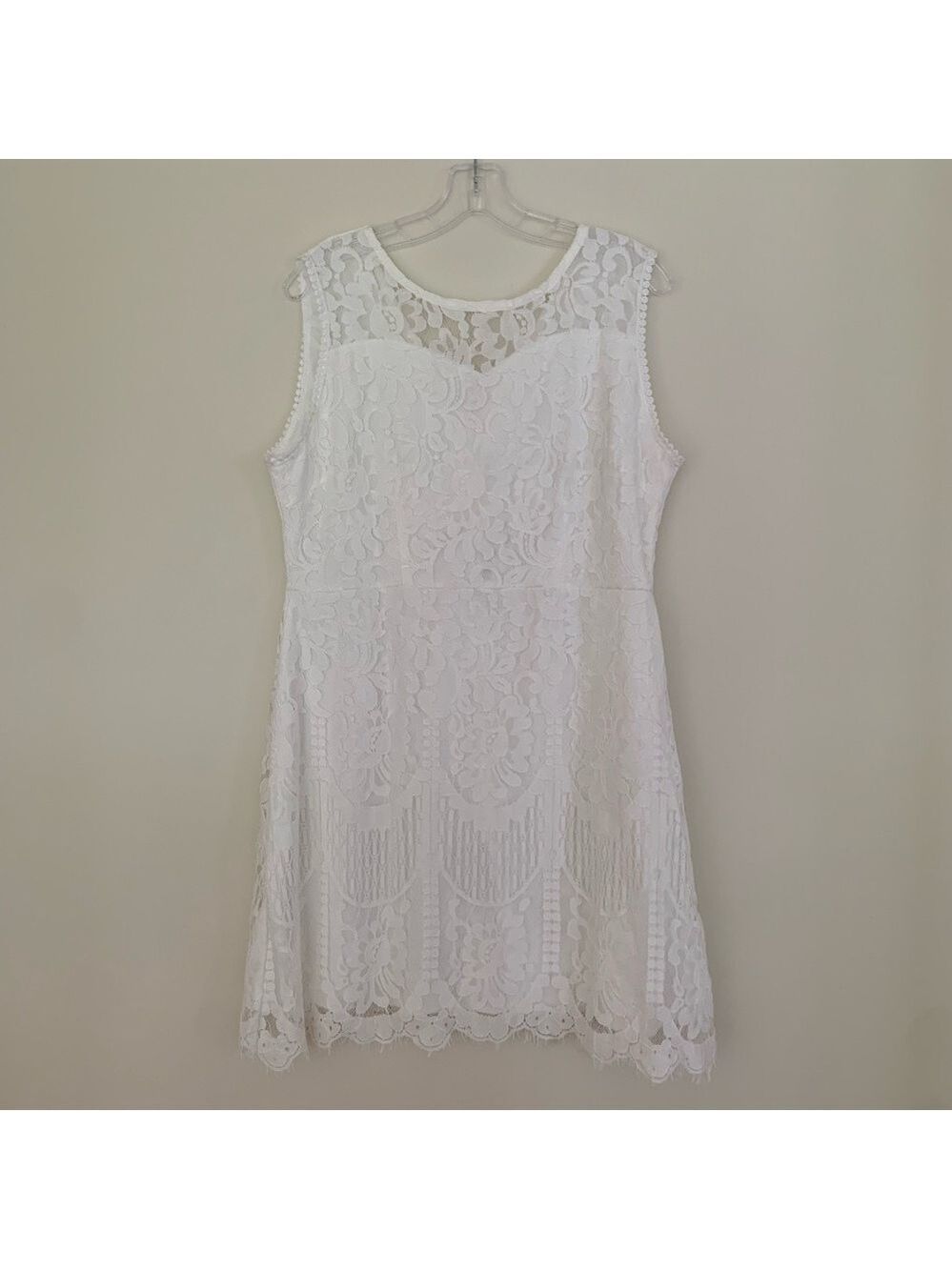 Mslg Round Neck V-Back Wedding Guest Floral Lace A Line Dress NEW - Picture 4 of 14